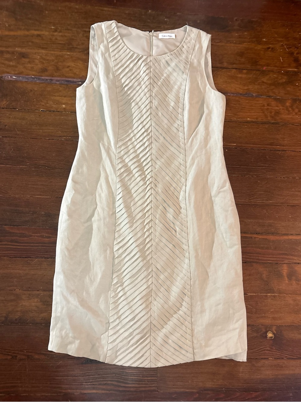 Calvin Klein tan ribbed career smart dress size 10